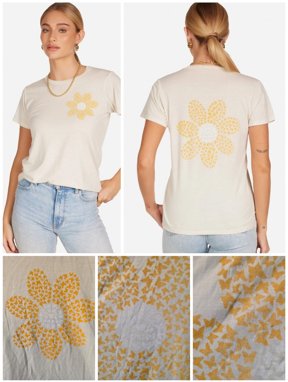Lauren Moshi Wolf Butterfly Daisy tee